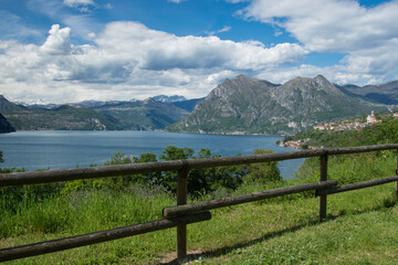 Fototapeta na wymiar Panoramic view. Panoramic view of Iseo Lake, Lombardia