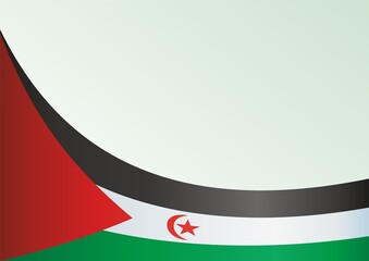 Flag of Western Sahara, Sahrawi Arab Democratic Republic, template for the award, an official document with the flag and the symbol of Western Sahara