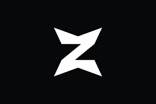 ZX logo letter design on luxury background. XZ logo monogram initials letter concept. ZX icon logo design. XZ elegant and Professional letter icon design on black background. Z X XZ ZX