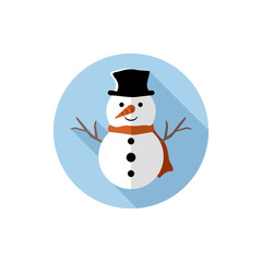 Flat design Christmas Snowman