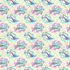 Seamless abstract hand drawn backdrop with strange pattern for your creative designs 