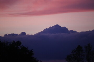 Reddish sky of evening sunset