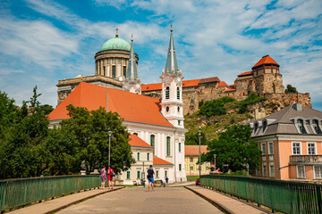 Esztergom basilica street in Hungary