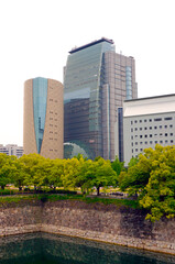 Fototapeta premium NHK,大阪放送局と大阪府警察本部