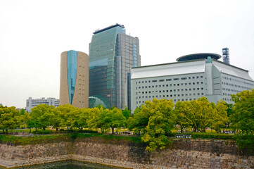 Fototapeta premium NHK,大阪放送局と大阪府警察本部