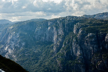 Mountain and valley view in the Norwegian mountains.