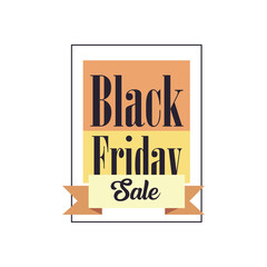 black friday sale in frame flat style icon vector design