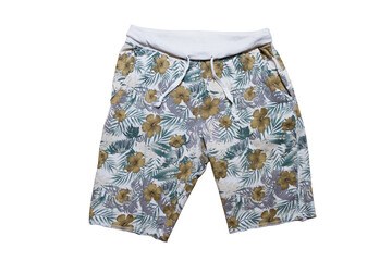 summer shorts isolated on white, beach shorts - closeup
