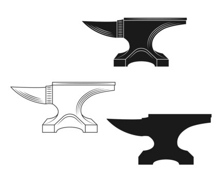 Anvil, Anvil Symbol, Anvil Logo, blacksmith tools, Vector illustration, isolated on white background