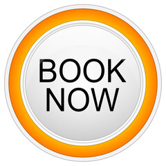 Book now Button on white background - illustration
