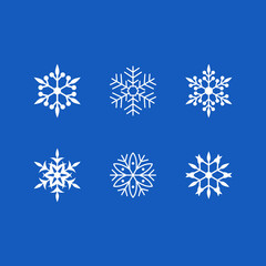Fototapeta na wymiar Set of snowflakes icons, vector illustration.