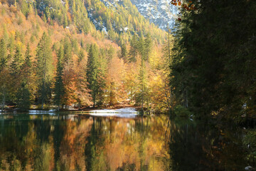 Autumn in the Fusine lakes Natural Park, Italy