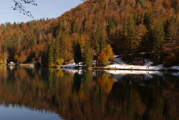 Autumn in the Fusine lakes Natural Park, Italy