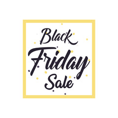 black friday sale in frame flat style icon vector design