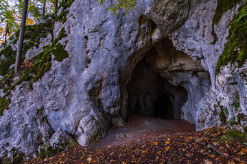The Sperberloch at the Jagerhaus a cave in the Danube valley near Beuron