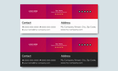 Email signature template, Vector Illustration Of Corporate Email Signature Template With Gradient,