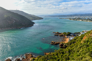 Knysna Heads, a popular tourist attraction on the Garden Route, Western Cape, South Africa
