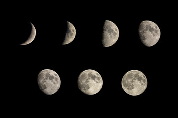 Obraz premium Zunehmender Mond, Phasen 