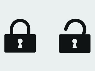 lock and unlock icon vector isolate