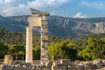 Ruins of the Ancient Theatre of Epidaurus  located on the southeast end of the sanctuary dedicated...