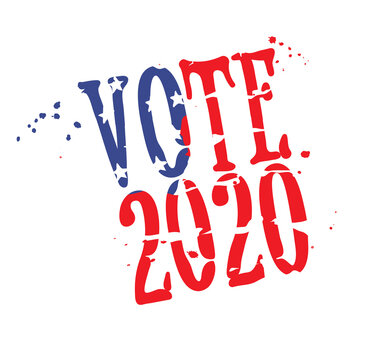 U.S. Elections 2020 / Watercolor sketch, flag of the USA, vector illustration	
