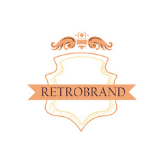 vintage ribbon on shield vector design