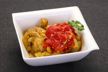 Caucasian cuisine - baked eggplant and tomato