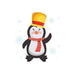 christmas characters concept, christmas penguin icon