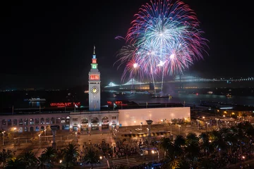 Foto op Canvas San Francisco New Year's Eve Fireworks at the Ferry Building © heyengel