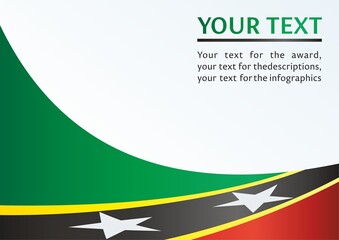 Flag of Saint Kitts and Nevis, Federation of Saint Christopher and Nevis, template for the award, an official document with the flag and the symbol of Saint Kitts and Nevis