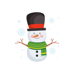 christmas characters concept, christmas snowman icon