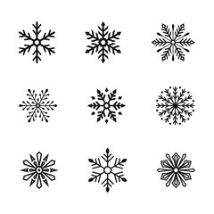 Set of snowflakes icons, vector illustration.