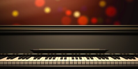 Piano keyboard, front view, bokeh background. 3d illustration © Rawf8