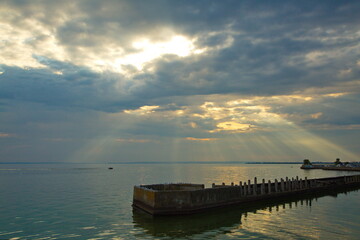 Obraz premium Zhigulevskoe sea before a thunderstorm, Samara region of Russia.