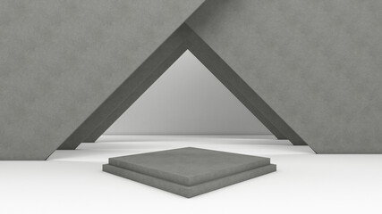3d rendering of rectangle podium
