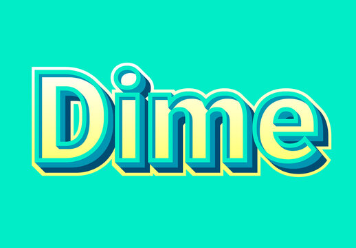 3D Turquoise Color Text Effect