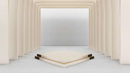 3d rendering of rectangle podium