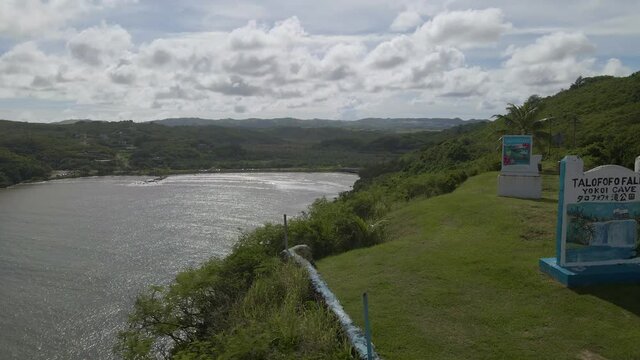 Aerial view of the cliffs on the east side of guam on the way to talofofo falls