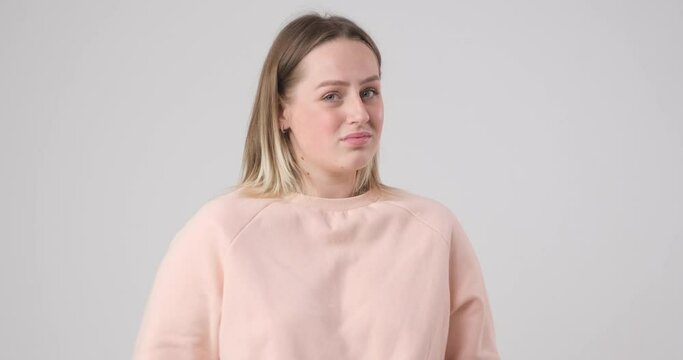 Annoyed girl smells bad