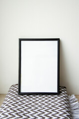 Cozy frame mock up for artwork, design, invitation or greeting card, frame photo mock up on white background with textile.