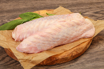 Raw turkey wings for cooking