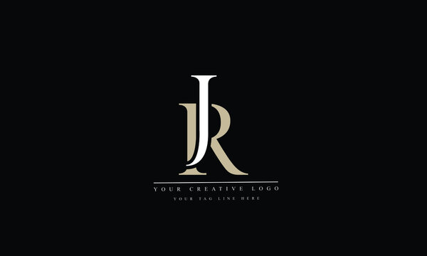 RJ, JR, R, J Letter Logo Design with Creative Modern Trendy Typography