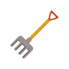 rake gardening tool flat style icon