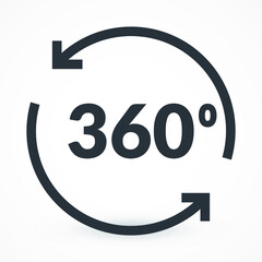 360 Degrees Video Play Vector With Gradient