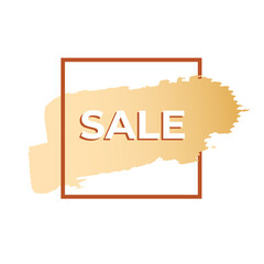 Spot design for a shop sale banners. Brush stain in frame