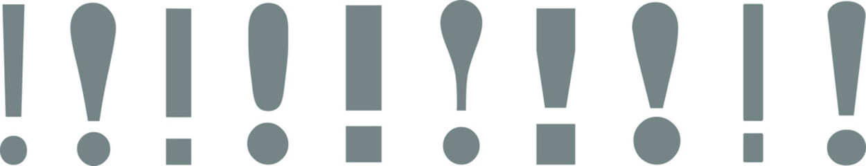 Exclamation point exclamation mark gray warning signs symbols vector