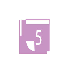 stationery icon, simple calendar illustration with color vector design