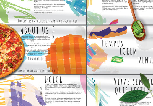 Presentation Deck Layout with Bright Abstract Strokes for Fundraiser Event