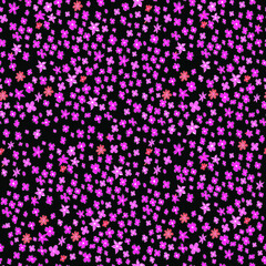 Seamless vector illustration with small pink flowers. Ditsy print. 