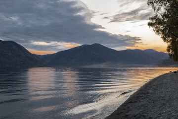 A beautiful lake Teletskoye in Altai at autumn